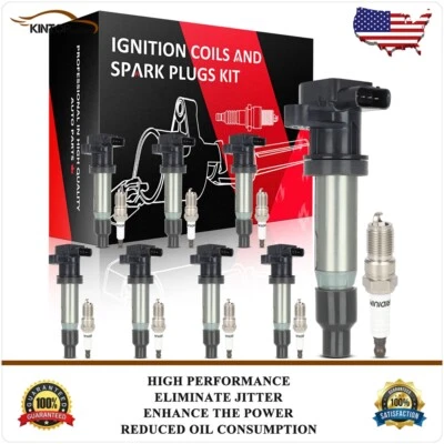 8 Ignition Coils & Spark Plugs Kit For Buick Lucerne 4.6L Cadillac DTS 2007-2011 - Image 1 of 4