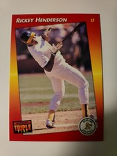 1992 Leaf Rickey Henderson TRIPLE PLAY card #63