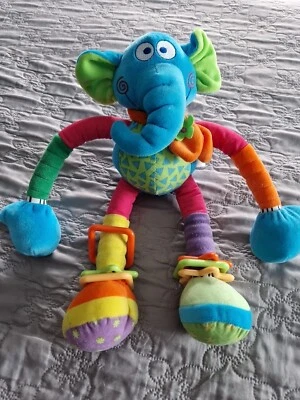 Peluche doudou d'activités éveil Bébé Confort éléphant bleu 50 cm TBE - Photo 1/3