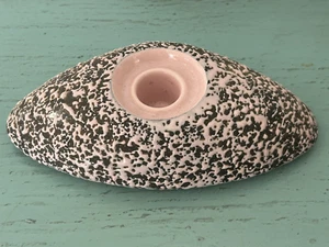 Vintage Kenwood Shawnee Pink Black Confetti Splash Candle Holder Single - Picture 1 of 3