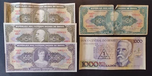 5 Brasil Banknotes 1960-1987 (B133) - Picture 1 of 7