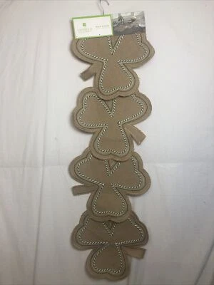 Corredor de mesa de almacén día de San Patricio trébol arpillera 14" x 48" nuevo con etiquetas Foto 1 de 3