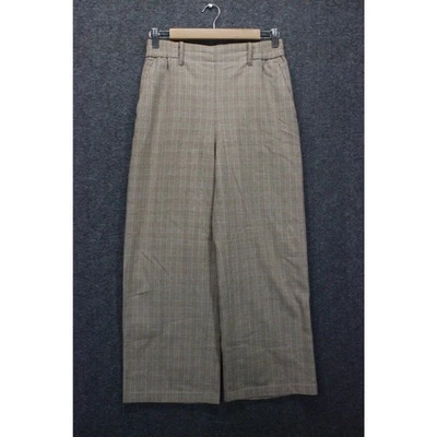 Pantalón Aritzia Wilfred Pull On Lana Cachemira Pierna Ancha Cuadros Tostado Talla 2 Foto 1 de 4