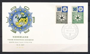 VERENIGD EUROPA 1957 OP AFWIJKENDE FDC - ONBESCHREVEN / OPEN Tr498 - Picture 1 of 2