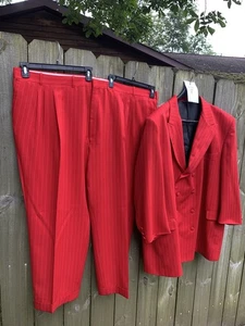 Blazer Para Hombre Bonacci Vintage Doble Pecho Rojo Amarillo Pin Rayas Traje 58R EE. UU. - Imagen 1 de 14