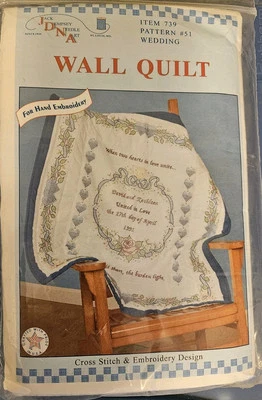 Edredón de pared bordado punto de cruz estampado Jack Dempsey BODA Foto 1 de 2