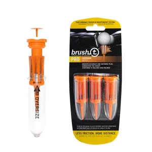 Brush T 2.4" Oversize Friction Reducing Bristle Golf Tees (9 Pack), Orange - Picture 1 of 4