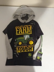 JOHN DEERE Size 6 Years Farm Tough Long Sleeve Hooded Top NWT - Picture 1 of 2