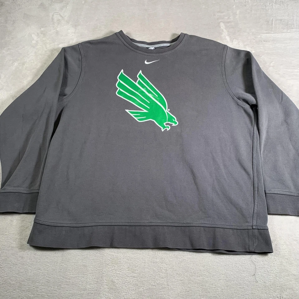 Moletom North Texas verde médio masculino 2XL cinza NCAA futebol Nike pulôver - Imagem 1 de 4