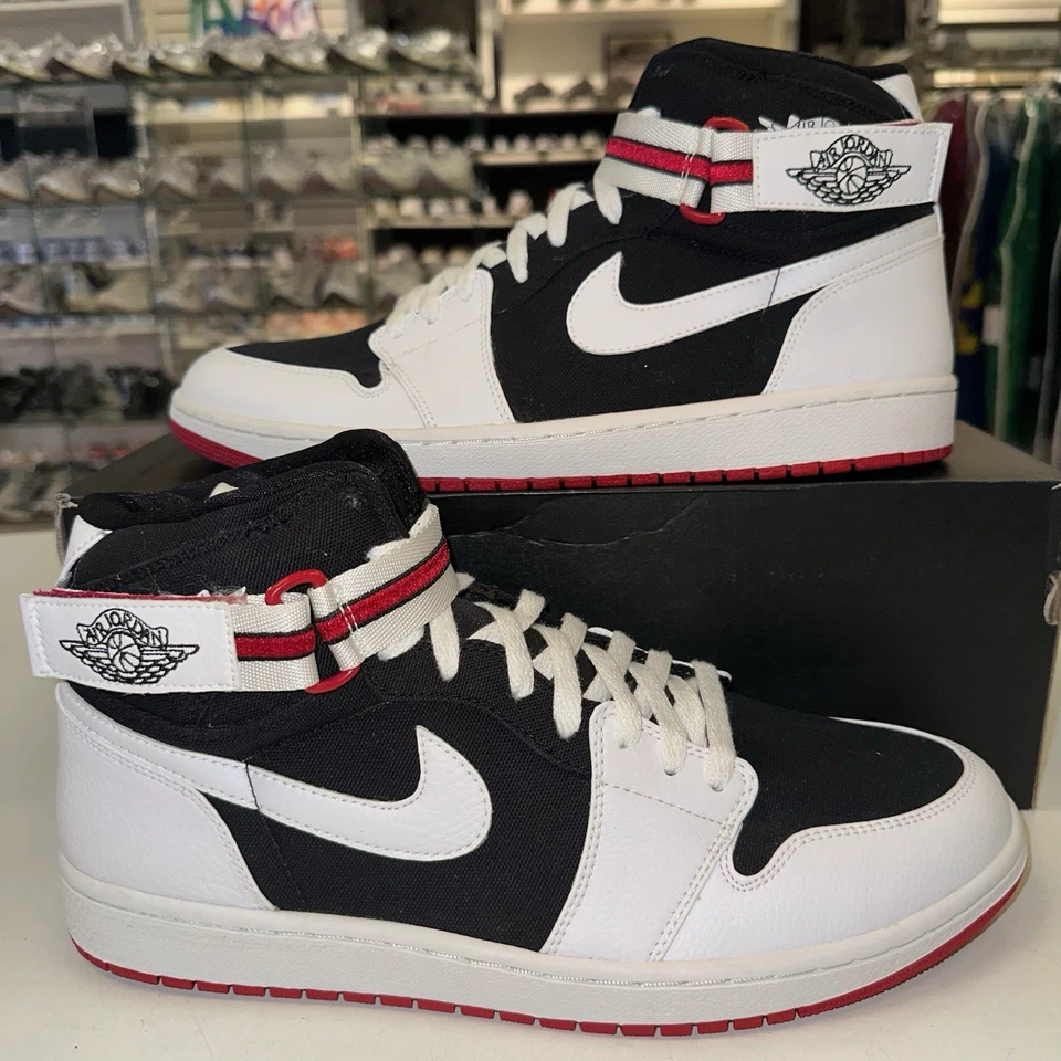 Talla 13 - Nike Air Jordan 1 Correa Alta Blanco Negro 342132-101 Foto 1 de 4