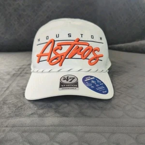 Houston Astros Cap Script Rope Hat 47 Hitch White Snapback Men OSFA - Picture 1 of 10