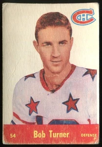 1955-56 Parkhurst #54 Bob Turner Montreal Canadiens - Rookie Card - Foto 1 di 2