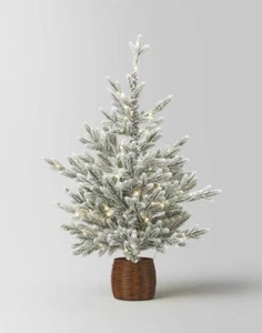 Wondershop 40" Glittered Flocked Balsam Christmas Tree LED Pre-lit Warm White - Picture 1 of 7