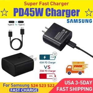 Original Samsung USB-C Fast Charging 45 Wandladegerät 3,3 Fuß/6,6 Fuß Ladekabel - Bild 1 von 14