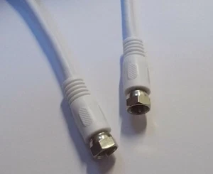 SAT-Anschluss-Kabel - 2x F Stecker - koaxial 2x geschirmt - digital - 0,5m weiß - Picture 1 of 1