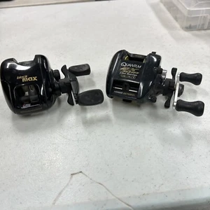 2 Vintage Baitcaster Reels Lefty Abu/Quantum “Working Condition” - Picture 1 of 10