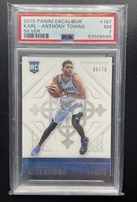2015-16 Panini Excalibur Silver #/70 Karl-Anthony Towns #167 Rookie RC PSA 7 NM