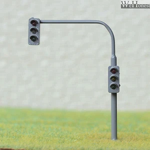2 x traffic light signal HO OO scale model railroad crossing walk led #LBGR - Picture 1 of 4