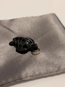 Black Coral Turtle Pendant (chain NOT included) - Picture 1 of 8