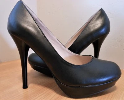Olsenboye 'Opepper' Negro Plataforma Stiletto Bomba Punta Redonda 7.5M Nuevo en Caja Foto 1 de 4