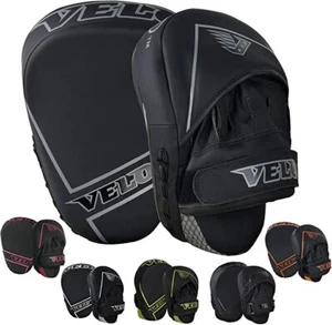 VELO Focus Pads Boxing Matte Leather Hook and Jabs MMA Gloves Mitts Train - Picture 1 of 29