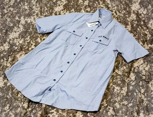 DSCP US Navy Women's Maternity Short Sleeve Shirt - size X-Small - Blue - Picture 1 of 4