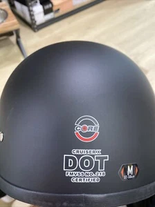 Core Cruiser-X Half Helmet (Black Medium) DOT Certified With Bag Box - Picture 1 of 7