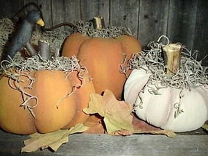 MUSTER! primitive Kürbiskrähenblätter Herbst! Kranzverzierung - Bild 1 von 1