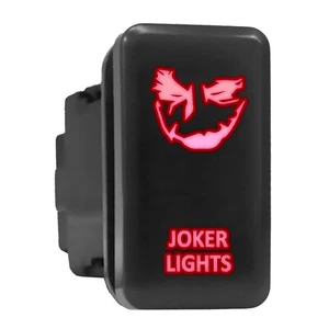 JOKER LIGHTS - Red Backlit Tall Push In Switch 1.54"x 0.83" (Fit: Toyota) - Picture 1 of 6