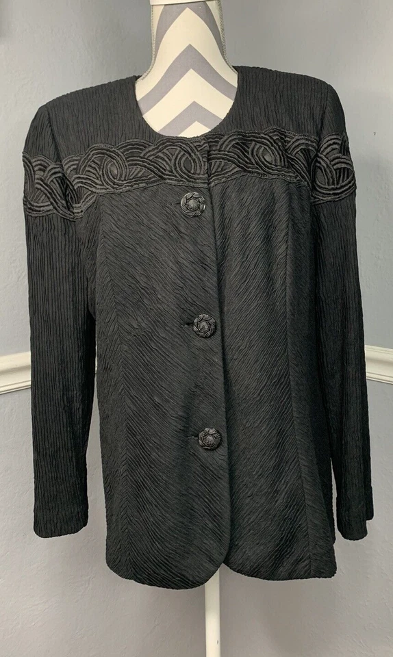 Chaqueta Blazer Vestido Formal Negra 16 De Colección Leslie Fay Para Mujer Foto 1 de 4