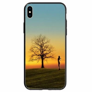 Back Cover Phone Case for Apple iPhone Series | Sunset Silhouette on Field Theme - Imagen 1 de 2