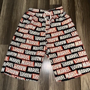 Kids Marvel Comics Logo Basketball Shorts Size 14 Black And Red All Over Print - Picture 1 of 3