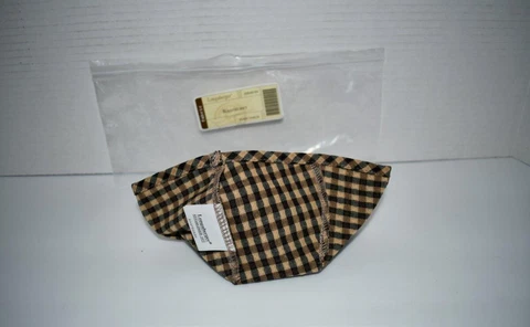 Longaberger Raspberry Booking Basket Liner in Khaki Check #23049164 NWT Cover