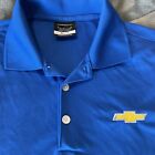 NIKE Polo Golf Dri Fit Chevrolet Logo Patch Embroidered Stretch Small Blue Shirt