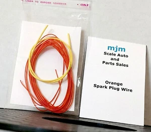 6 Feet Orange Spark Plug Wire 1/24 1/25 Scale With Yellow Boot Material  - Picture 1 of 2