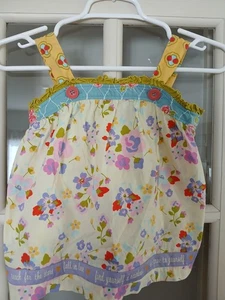 Matilda Jane Girls Size 6 Floral Wide Strap W/buttons And Ruffle Detail Top EUC - Picture 1 of 8