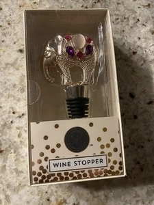 Wine Stopper Elephant Gold color with Jewels New in box Sealed - Picture 1 of 1