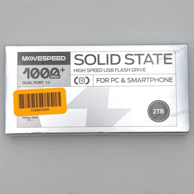 Unidad Flash USB MoveSpeed 2 TB SSD 1000+ Mbps Doble Puerto Para PC y Smartphone Foto 1 de 3
