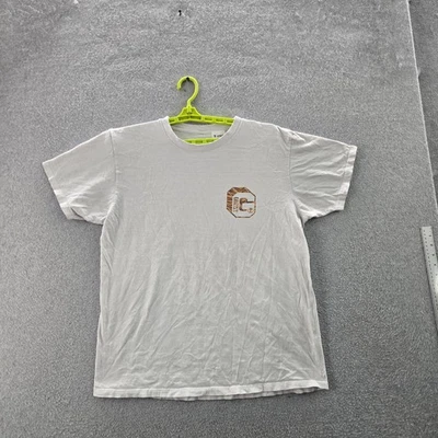 Grizzly Men Shirt XL White Animal Print Short Sleeve Logo - Imagem 1 de 4