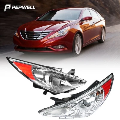 For 2011 2012 2013 2014 Hyundai Sonata New Projector Headlights Chrome Housing Foto 1 de 4
