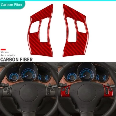Cubierta de botón de volante de fibra de carbono roja para Chevrolet Malibu 2008-2012 Foto 1 de 4