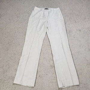 Lafayette 148 New York Womens Linen Pants Sz 6 Beige Barrow Flat Career Coastal - Picture 1 of 11