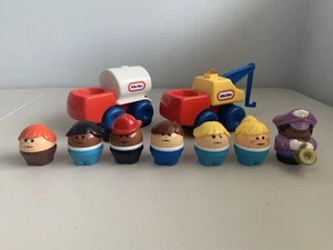 Little Tykes Vintage Toddle Tikes 7 Figures 2 Vehicles Gas Tank Tow Truck - Picture 1 of 8