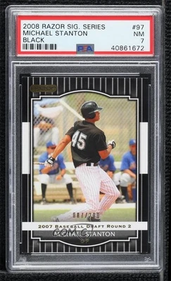 2008 Razor Signature Series Black /200 Giancarlo Stanton Michael #97 PSA 7 - Image 1 of 2