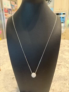 Henri Bendel Silver Tone Chain Crystal Pave Ball 34” Long Necklace - Picture 1 of 7