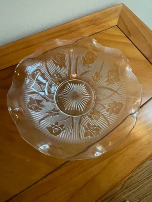 Jeanette vintage de vidrio de la depresión iris y espiga tazón grande para servir #1 Foto 1 de 4