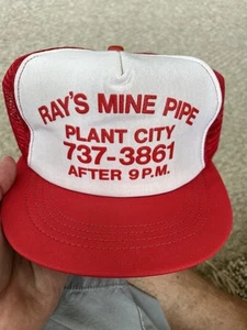 Sombrero de camionero vintage hecho en EE. UU. RAY’s Mine Pipe Plant City Foam SnapBack  - Imagen 1 de 7