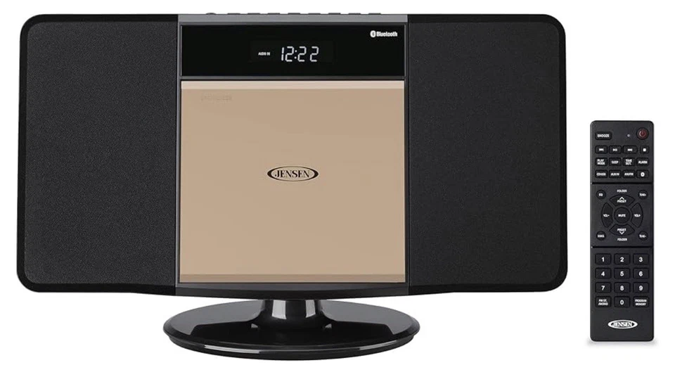 Jensen JBS-300CB Black AM/FM Stereo Wall Mountable Bluetooth CD Music System - Image 1 of 4