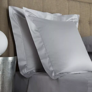 $980 FRETTE SINGLE AJOUR QUEEN DUVET COVER 2 EURO SHAM 3pc. SET GRAY GLIFF ITALY - Picture 1 of 8