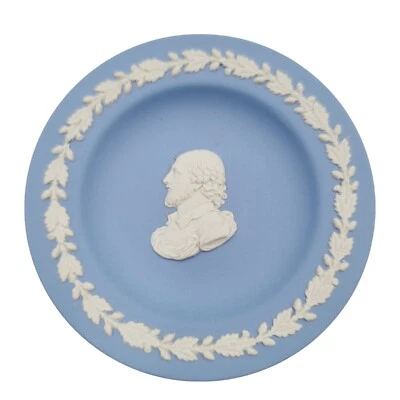 Wedgwood Azul Jaspe William Shakespeare Pin Plato Baratija Plato De Colección Foto 1 de 2